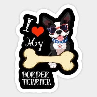 Border Terrier T-Shirt - I Love My Border Terrier Sticker